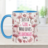 Just A Girl Who Loves Flamingos - Personalized Flamingo Accent Mug