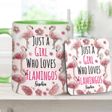Just A Girl Who Loves Flamingos - Personalized Flamingo Accent Mug