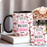 Just A Girl Who Loves Flamingos - Personalized Flamingo Accent Mug