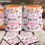 Just A Girl Who Loves Flamingos - Personalized Flamingo Accent Mug