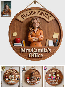 Teacher Door Hanger - Personalized Teacher Spinner Sign Custom Shape