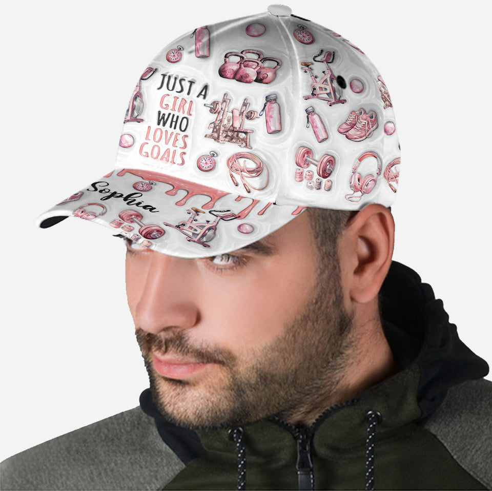 Just A Girl With Goals - Personalized Fitness Classic Cap