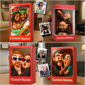 (TEST)Funny Gift Cartoonish Exaggerated Mascot Style - Personalized Couple Custom Shaped Acrylic Plaque (Copy)