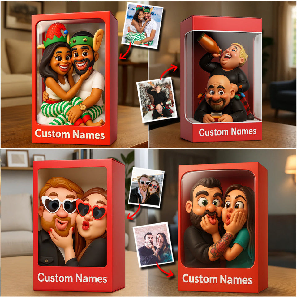 (TEST)Funny Gift Cartoonish Exaggerated Mascot Style - Personalized Couple Custom Shaped Acrylic Plaque (Copy)