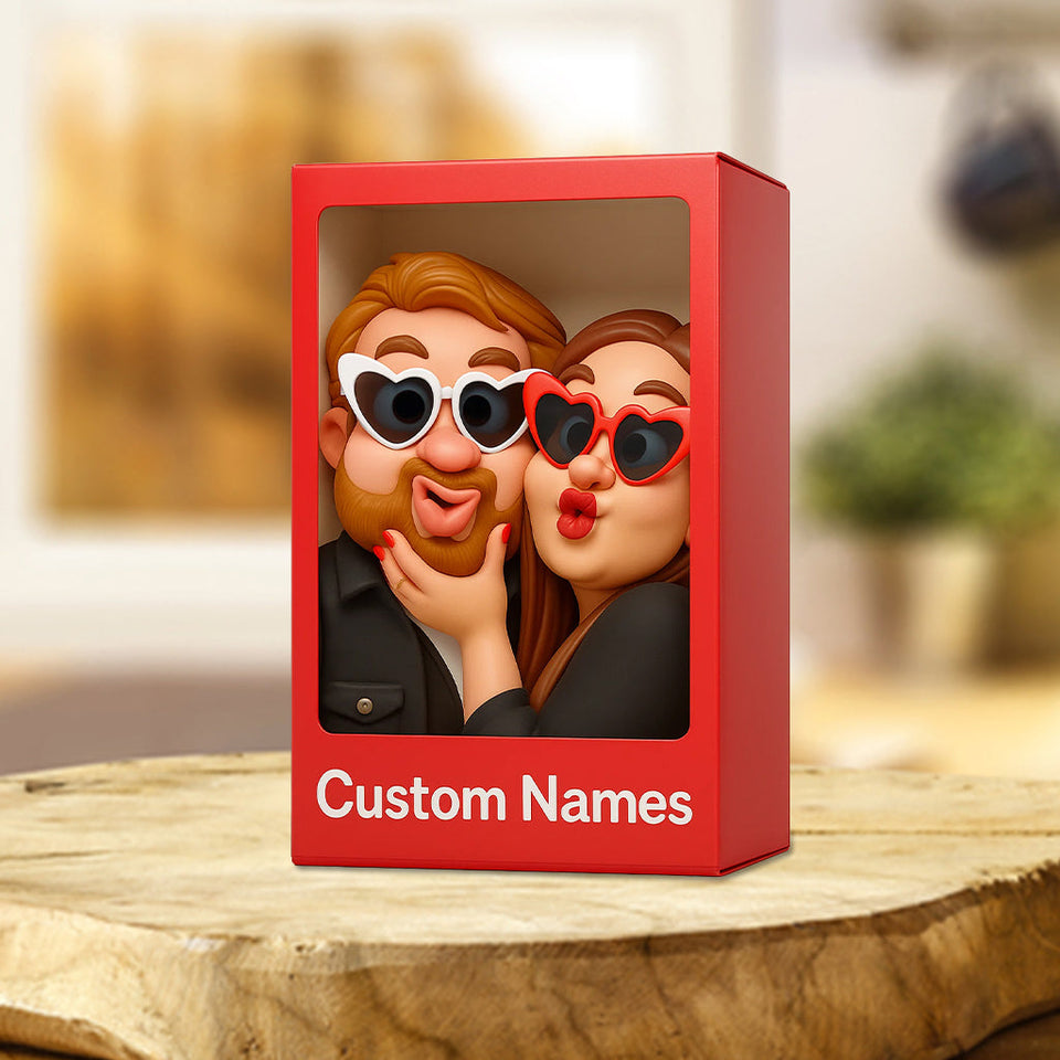(TEST)Funny Gift Cartoonish Exaggerated Mascot Style - Personalized Couple Custom Shaped Acrylic Plaque (Copy)