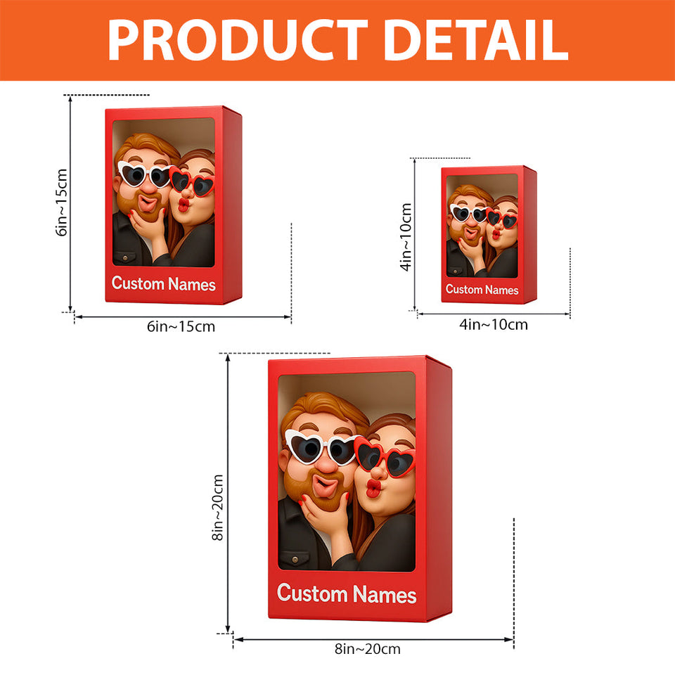 (TEST)Funny Gift Cartoonish Exaggerated Mascot Style - Personalized Couple Custom Shaped Acrylic Plaque (Copy)