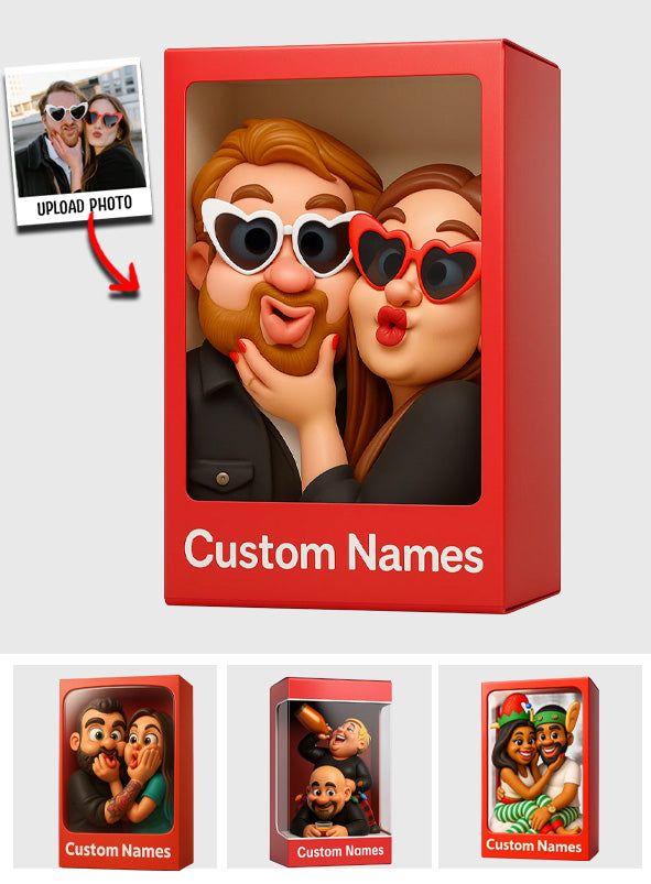 (TEST)Funny Gift Cartoonish Exaggerated Mascot Style - Personalized Couple Custom Shaped Acrylic Plaque (Copy)