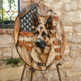 The Strong One - Personalized Dog Round Wood Sign