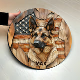 The Strong One - Personalized Dog Round Wood Sign