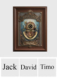 Love Diving, Dive Deep - Personalized Scuba Diving Custom Shaped Wood Sign