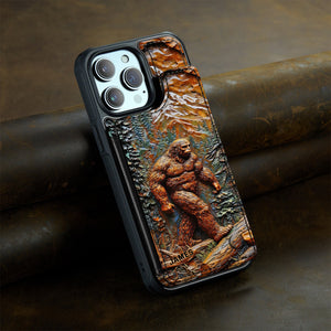 Bigfoot In Forest - Personalized Hiking Fully Printed Wallet Phone Case