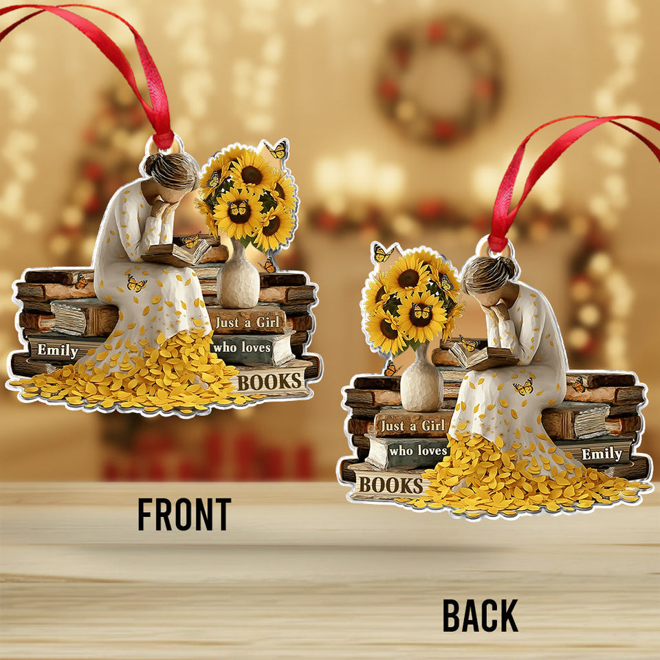 Just A Girl Who Loves Books - Personalized Book Ornament