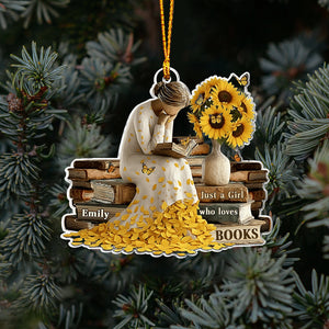 Just A Girl Who Loves Books - Personalized Book Ornament