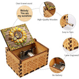 Sunflower Gift For Mom Grandma - Personalized Mother Hand Crank Music Box