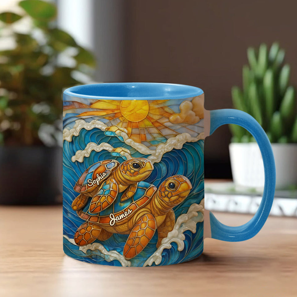 Turtle Beach Lover - Personalized Turtle Accent Mug