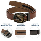 Love Fishing - Personalized Fishing Leather Belt With Shaped Buckle