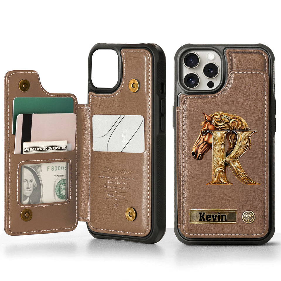 Love Horse - Personalized Horse Wallet Phone Case