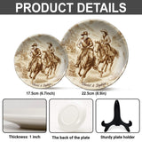 You And Me We Got This - Personalized Cowgirl Ceramic Round Plate