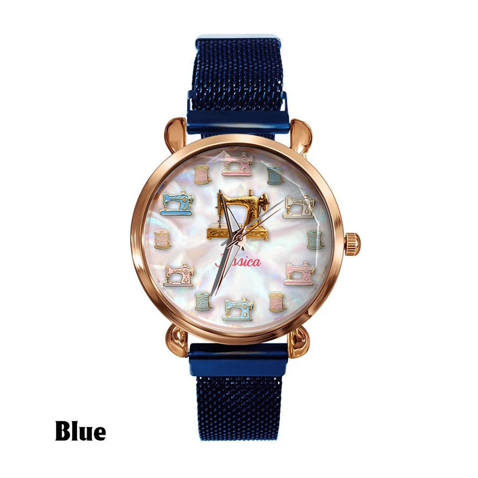 Sewing Makes Me Happy - Personalized Sewing Women Hand Watch