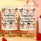Love Being Called Grandma - Personalized Grandma Tableside Lamp With Wood Base