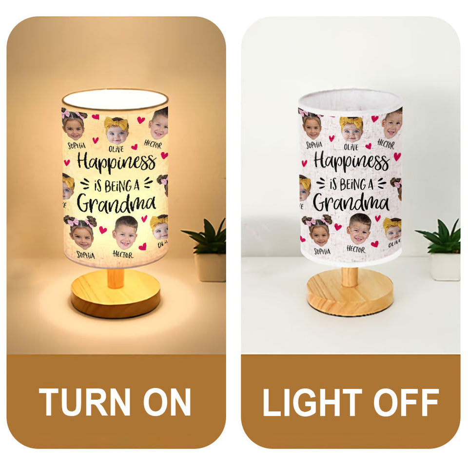 Love Being Called Grandma - Personalized Grandma Tableside Lamp With Wood Base