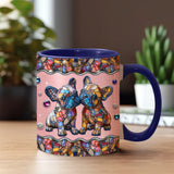 French Bulldog Couple - Personalized French Bulldog Accent Mug
