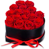 16 Roses Flower Forever Heart Shape Box
