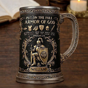 Knight Of God - Personalized Christian Beer Stein