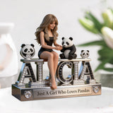 Love Animals - Personalized Panda Lover Custom Shaped Acrylic Plaque