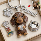 I Love My Dogs - Personalized Dog Premium Keychain With Charms