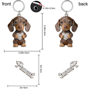 I Love My Dogs - Personalized Dog Premium Keychain With Charms