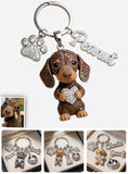 I Love My Dogs - Personalized Dog Premium Keychain With Charms