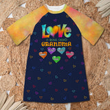 Blessed To Be Called Grandma - Personalized Grandma Sleep T-shirt Dress