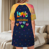 Blessed To Be Called Grandma - Personalized Grandma Sleep T-shirt Dress