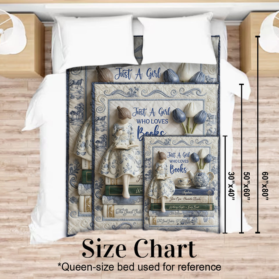 Just A Girl Who Loves Books - Personalized Book Blanket