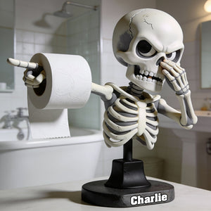 Funny Bathroom Decor - Personalized Skull Custom Shaped Acrylic Plaque