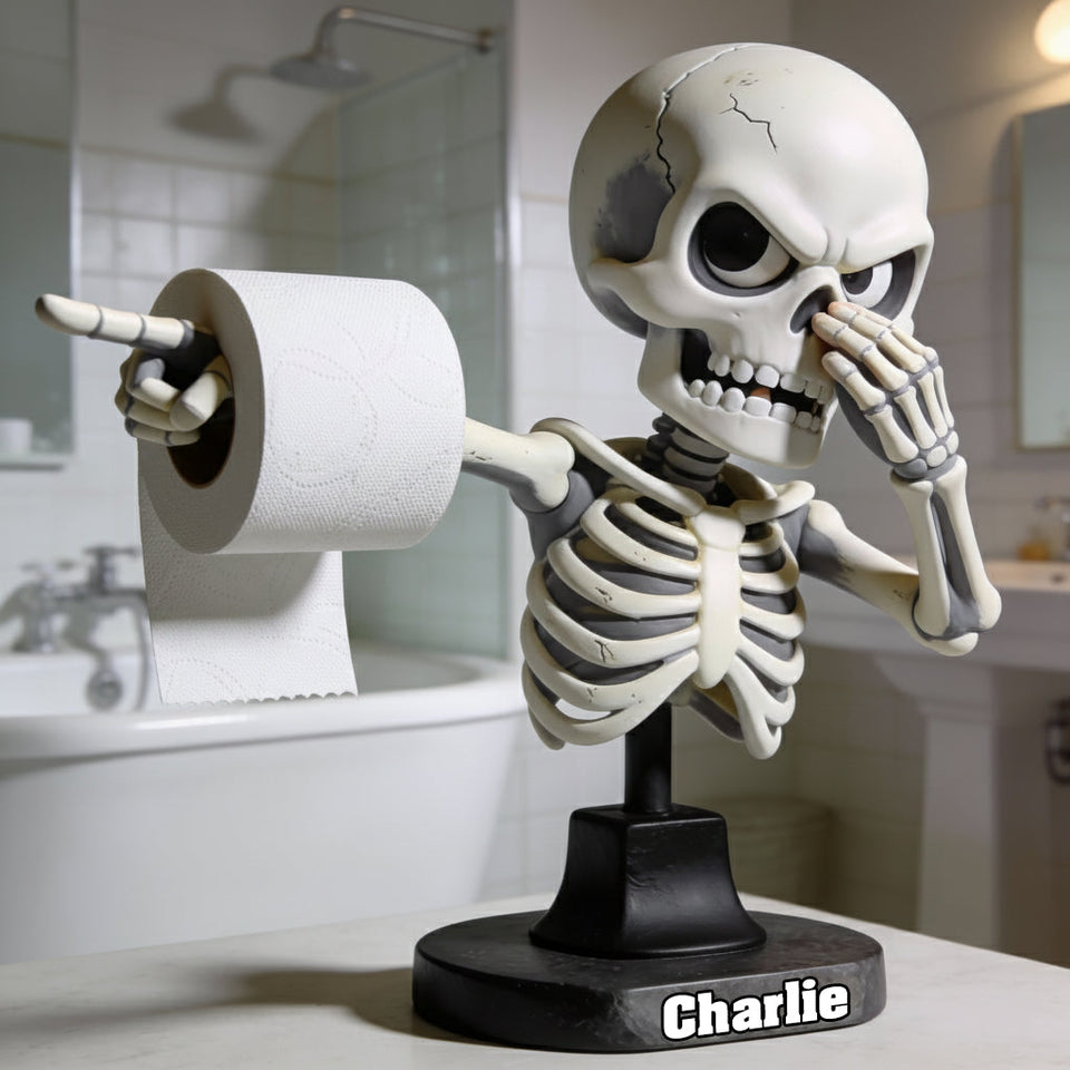 Funny Bathroom Decor - Personalized Skull Custom Shaped Acrylic Plaque