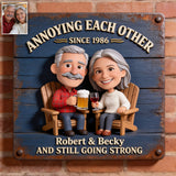 Everlasting Love - Personalized Couple 3D Printed Cut Metal Sign