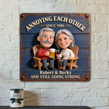 Everlasting Love - Personalized Couple 3D Printed Cut Metal Sign
