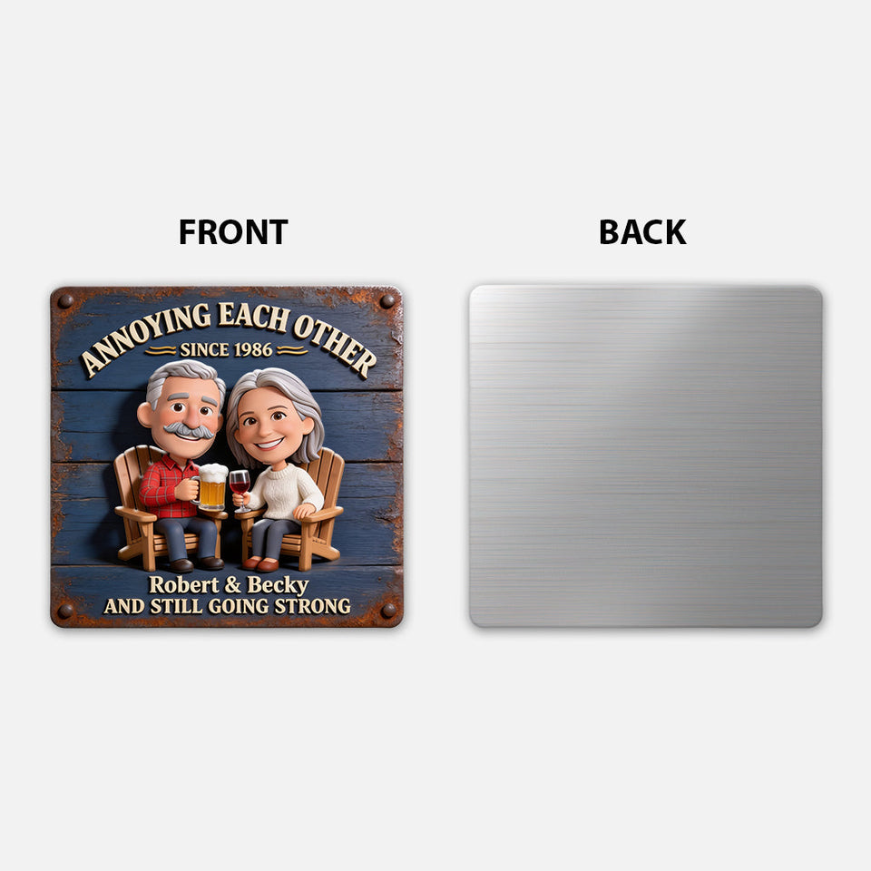 Everlasting Love - Personalized Couple 3D Printed Cut Metal Sign