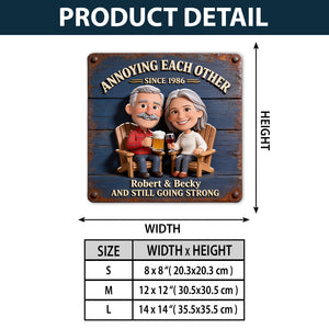Everlasting Love - Personalized Couple 3D Printed Cut Metal Sign