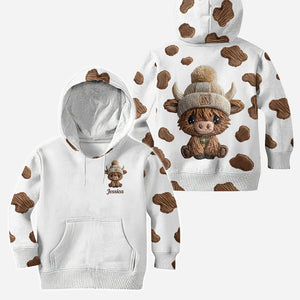 Adorable Highland Cow - Personalized Highland Cow Hoodie and Leggings