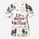 Life Is Better With Horses - Personalized Horse All Over Shirt