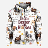 Life Is Better With Horses - Personalized Horse All Over Shirt