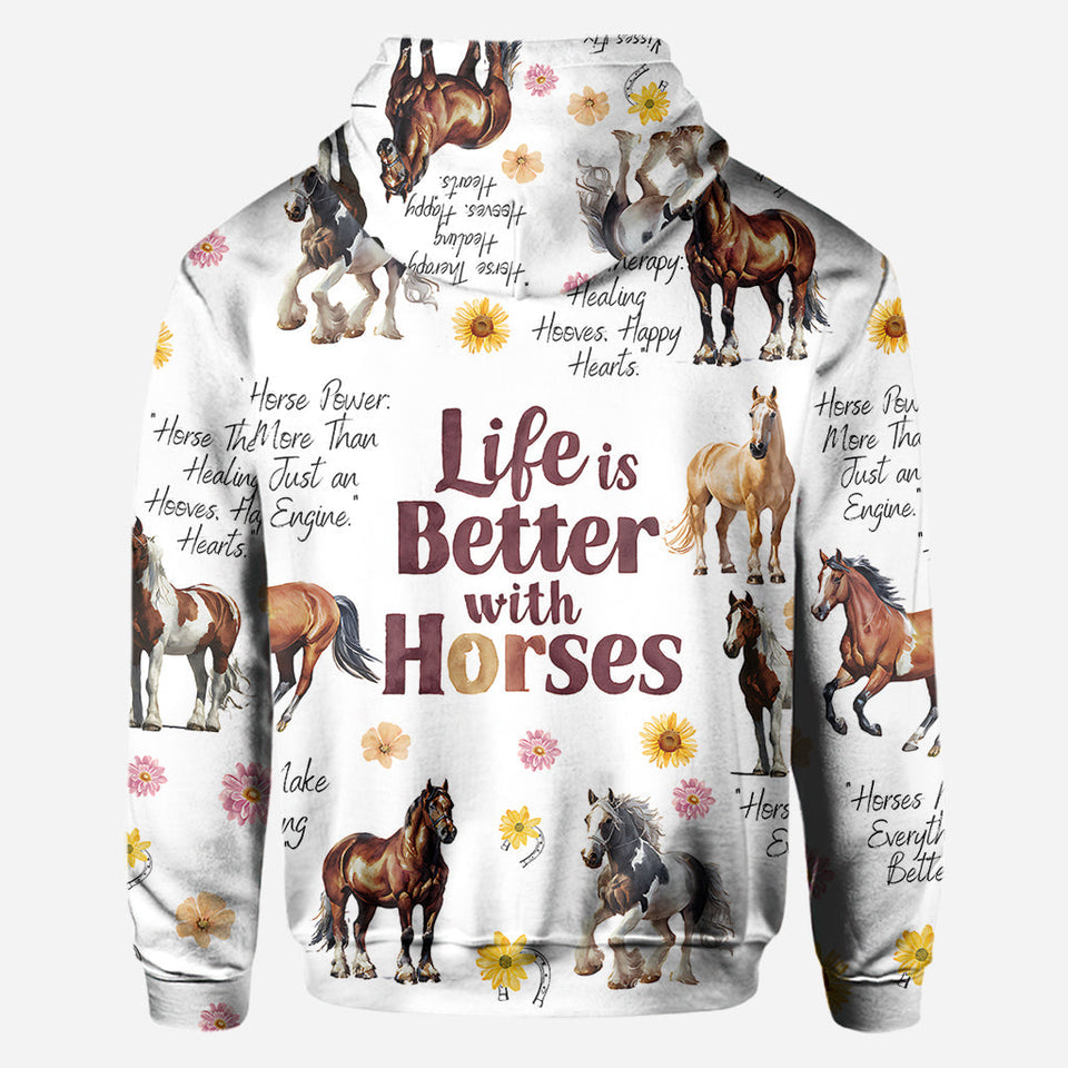 Life Is Better With Horses - Personalized Horse All Over Shirt