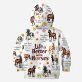 Life Is Better With Horses - Personalized Horse All Over Shirt