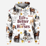 Life Is Better With Horses - Personalized Horse All Over Shirt