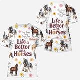 Life Is Better With Horses - Personalized Horse All Over Shirt