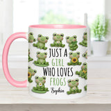 Just A Girl Who Loves Frogs - Personalized Frog Accent Mug