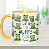 Just A Girl Who Loves Frogs - Personalized Frog Accent Mug